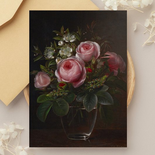 J.L. Jensen - Rose und Tree Anemones in einem ... Postkarte