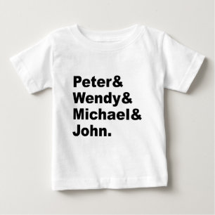 J.M. Barries Peter Pan Peter Wendy Michael John Baby T-shirt