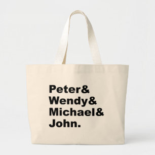 J.M. Barries Peter Pan   Peter Wendy Michael John Jumbo Stoffbeutel