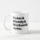 J.M. Barrie's Peter Pan | Peter Wendy Michael John Kaffeetasse (Links)