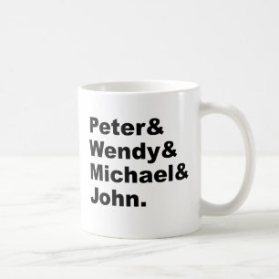 J.M. Barries Peter Pan   Peter Wendy Michael John Kaffeetasse