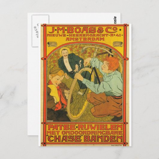 J.M Boas & Co. Fahrräder Postkarte (Vorne/Hinten)