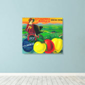 J.M.L. Apple Crate LabelWatsonville, CA Leinwanddruck (Insitu (Holzboden))