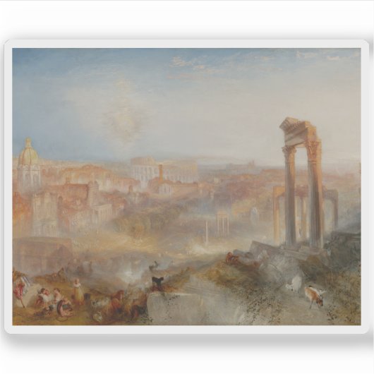 J. M. W. Turner - Modernes Rom - Campo Vaccino Aufkleber (Vorderseite)
