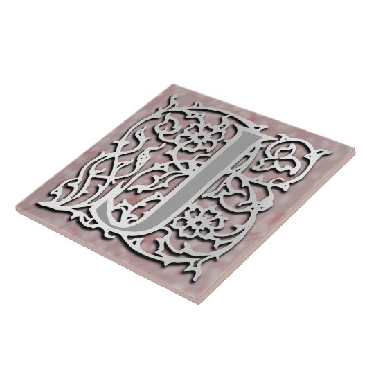 J Monogram Blockbuchstabe "Silberstein" Fliese (Seite)