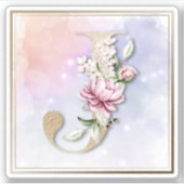 J Monogram Burgundy Floral Sticker (Vorderseite)