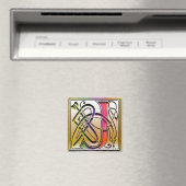 J Monogram "Celtic Rainbow" Square Magnet (In Situ (Geschirrspüler))