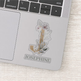 J Monogram Floral Personalisiert Aufkleber