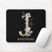 J Monogram Floral Personalisiert Mouse Pad Mousepad (Mit Mouse)