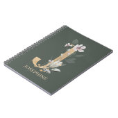 J Monogram Floral Personalisiert Notizblock (Linke Seite)