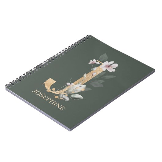 J Monogram Floral Personalisiert Notizblock (Linke Seite)