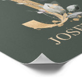 J Monogram Floral Personalisiert Poster (Ecke)
