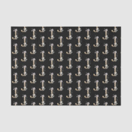 J Monogram Floral Tissue Paper Seidenpapier