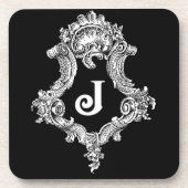 J Monogram Initial Getränkeuntersetzer (Vorderseite)