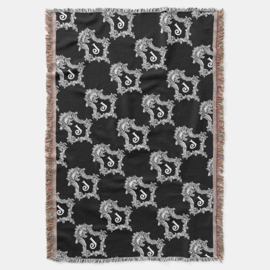 J Monogram Initial Throw Blanket Decke (Vorderseite Vertikal)