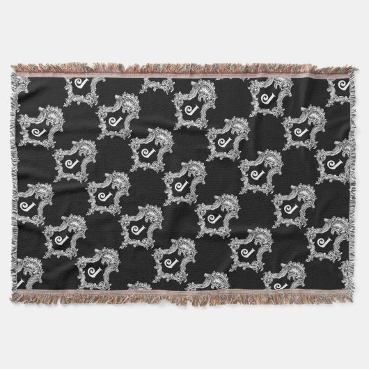 J Monogram Initial Throw Blanket Decke (Vorderseite)