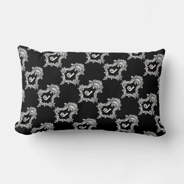 J Monogram Initial Throw Pillow Lendenkissen (Vorderseite)