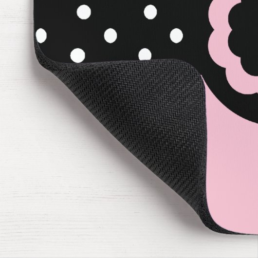 J: Monogram J Dotted Pink & White Mousepad (Ecke)