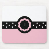 J: Monogram J Dotted Pink & White Mousepad (Vorne)