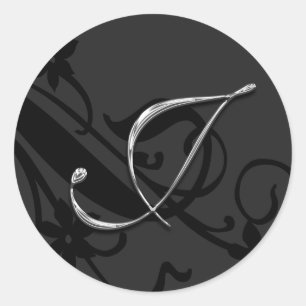J Monogram Letter Wedding Umschlag Aufkleber Stick