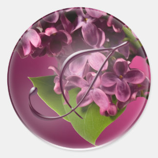 J Monogram Lilac Umschlag Aufkleber Sticker