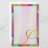 J Monogram "On Bühne Lila" Feinseigenschaft Briefpapier (Vorne/Hinten)