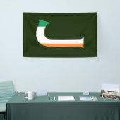 J Monogram overlaid on Irish Flag (v) bnrcnt Banner (Messeveranstaltung)