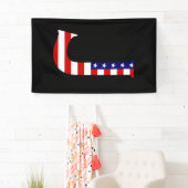 J Monogram overlaid on USA Flag (v) bnrcnt Banner (Insitu)