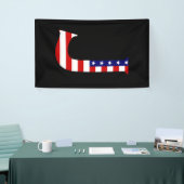 J Monogram overlaid on USA Flag (v) bnrcnt Banner (Messeveranstaltung)