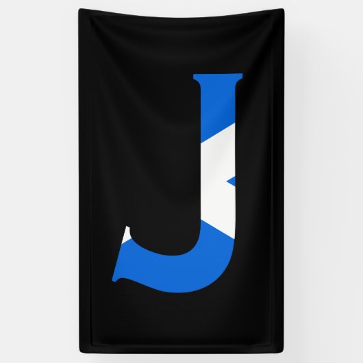 J Monogram überlagert auf schottischer Flagge (v) Banner (Vertikal)