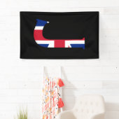 J Monogram überlagert sich auf der Flagge der Unio Banner (Insitu)