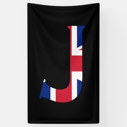 J Monogram überlagert sich auf der Flagge der Unio Banner (Vertikal)