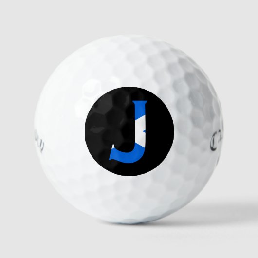 J Monogram überlagert sich auf der schottischen Fl Golfball (Vorderseite)