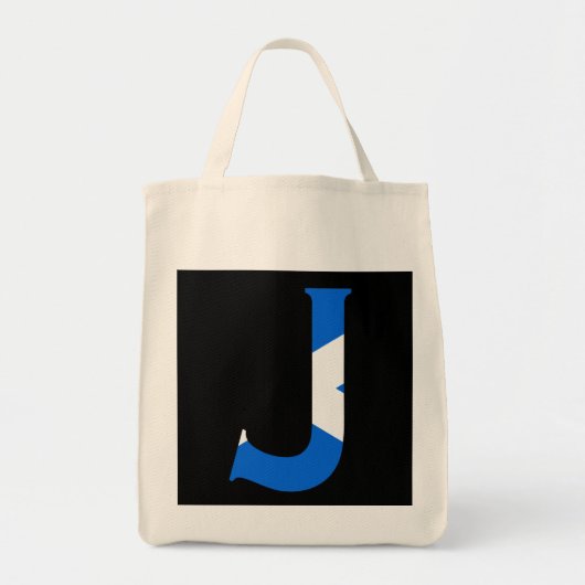 J Monogram überlagert sich auf der schottischen Fl Tragetasche (Vorne)