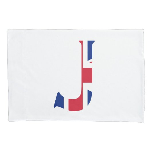 J Monogram überlagert sich auf der Unijack Flag-Ko Kissenbezug (Vorderseite)