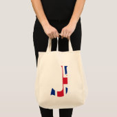 J Monogram überlagert sich auf der Union Jack Flag Tragetasche (Vorderseite (Produkt))