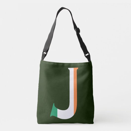 J Monogram überlagert sich auf Irish Flag cbcnt Tragetaschen Mit Langen Trägern (Rückseite)