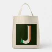 J Monogram überlagert sich auf Irish Flag gtcnt Tragetasche (Rückseite)