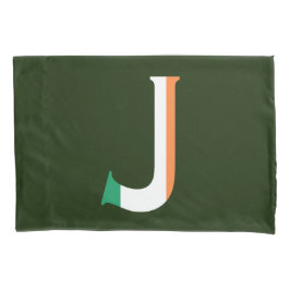 J Monogram überlagert sich auf Irish Flag Pccnt Kissenbezug