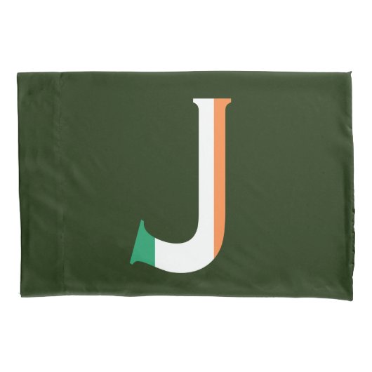 J Monogram überlagert sich auf Irish Flag Pccnt Kissenbezug (Vorderseite)