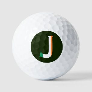 J Monogram überlagert sich auf Irish Flag va gbcnt Golfball