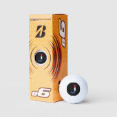 J Monogram überlagert sich auf NLD Flag auf bk be6 Golfball (Verpackungen)