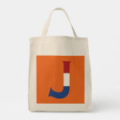 J Monogram überlagert sich auf NLD Flag auf oder g Tragetasche (Rückseite)
