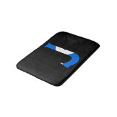 J Monogram überlagert sich auf schottischer Flagge Badematte (Schrägansicht)