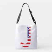 J Monogram überlagert sich auf US Flag cbcnt Tragetaschen Mit Langen Trägern (Rückseite)