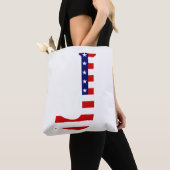 J Monogram überlagert sich auf US Flag Stcnt Tasche (Von Nahem)