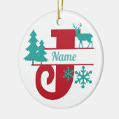 J Monogram Urlaubssaison Tree Ornament (Links)