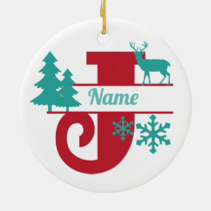 J Monogram Urlaubssaison Tree Ornament