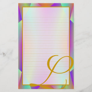 J-Monogramm "auf Bühne-lila" feinem gezeichnetem Briefpapier