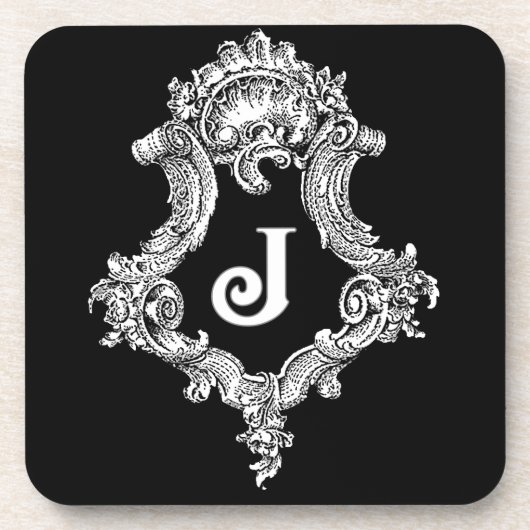 J Monogramm Initiale Getränkeuntersetzer (Vorderseite)